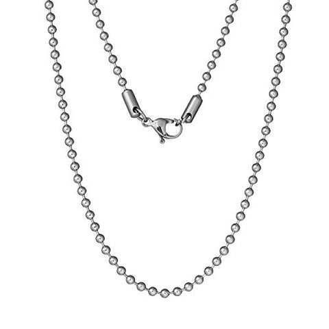304 Stainless Steel Chain Jewelry Necklace Silver Tone Ball Chains with Lobster Claw Clasp 2.3mm Dia - Sexy Sparkles Fashion Jewelry - 1
