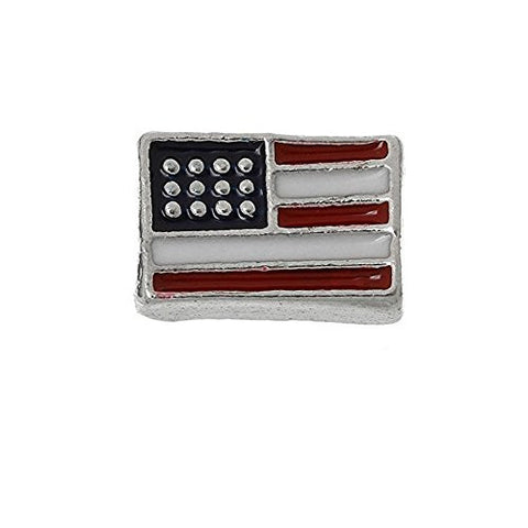 Floating Charms for Glass Living Memory Locket Pendant and Stainless Steel Back Plate (US Flag Floating Charm) - Sexy Sparkles Fashion Jewelry - 1