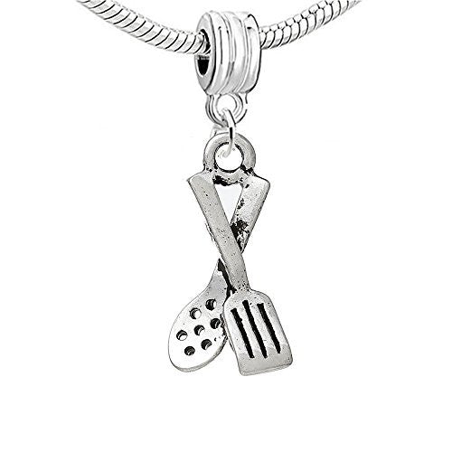 Kitchen Utensils Spoon and Spatula Charm European Bead Compatible for Most European Snake Chain Bracelet - Sexy Sparkles Fashion Jewelry