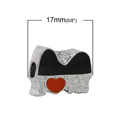 I Love RJ Brazil Rio Janeiro State Charm Dangle European Bead Compatible for Most European Snake Chain Bracelet - Sexy Sparkles Fashion Jewelry - 3