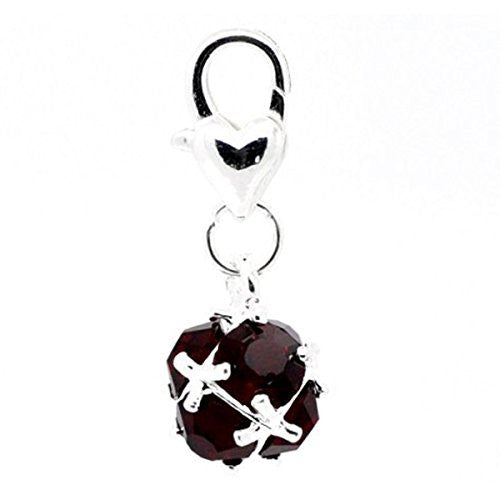 January Birthstone Dangle Charm Pendant for European Clip on Charm Jewelry w/ Lobster Clasp - Sexy Sparkles Fashion Jewelry - 1