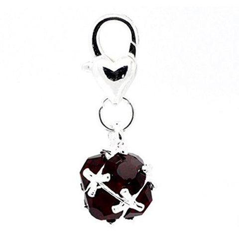 January Birthstone Dangle Charm Pendant for European Clip on Charm Jewelry w/ Lobster Clasp - Sexy Sparkles Fashion Jewelry - 1