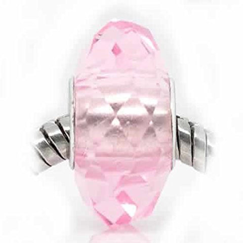 Faceted Murano Glass Charm European Bead Compatible for Most European Snake Chain Bracelet (Pink) - Sexy Sparkles Fashion Jewelry - 1