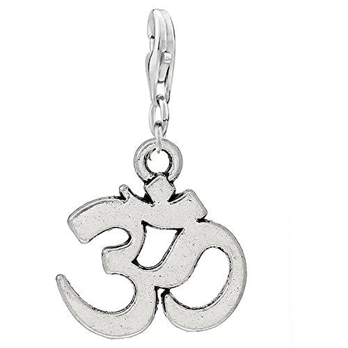 Ohm Symbol Clip On For Bracelet Charm Pendant for European Charm Jewelry w/ Lobster Clasp - Sexy Sparkles Fashion Jewelry