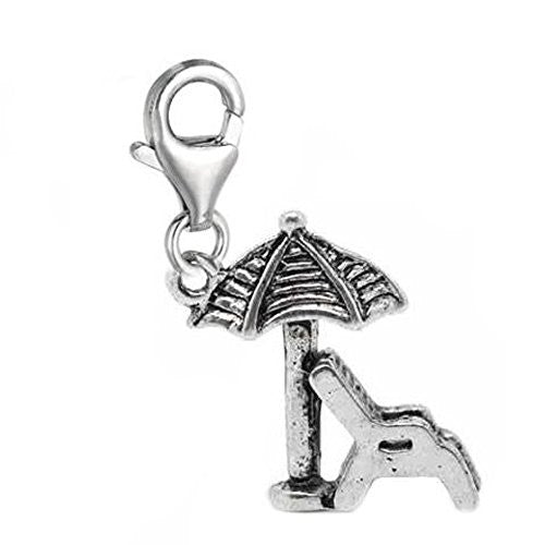 Clip on Beach Chair Dangle Charm Pendant for European Clip on Charm Jewelry w/ Lobster Clasp - Sexy Sparkles Fashion Jewelry