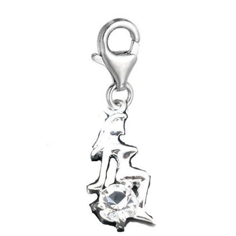 Clip on Mermaid Charm Pendant for European Jewelry w/ Lobster Clasp - Sexy Sparkles Fashion Jewelry - 2
