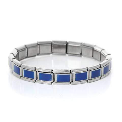 Starter Italian Charm 18 Link Bracelet 17.5 Cm (Blue Enamel) - Sexy Sparkles Fashion Jewelry - 1