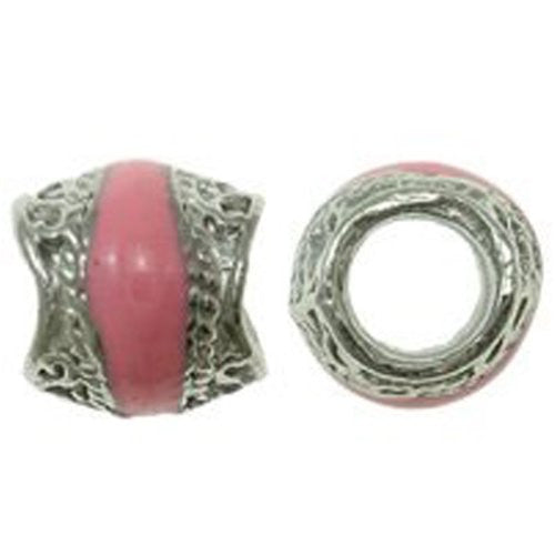 Enamel Design on Charm Bead For Snake Chain Bracelet (Pink) - Sexy Sparkles Fashion Jewelry