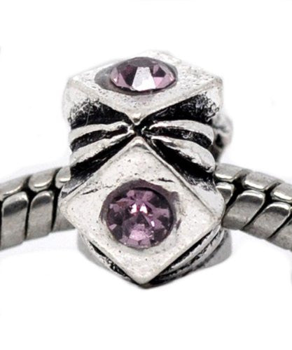 Purple Rhinestone Charms Spacer Beads For Snake Chain Bracelet - Sexy Sparkles Fashion Jewelry
