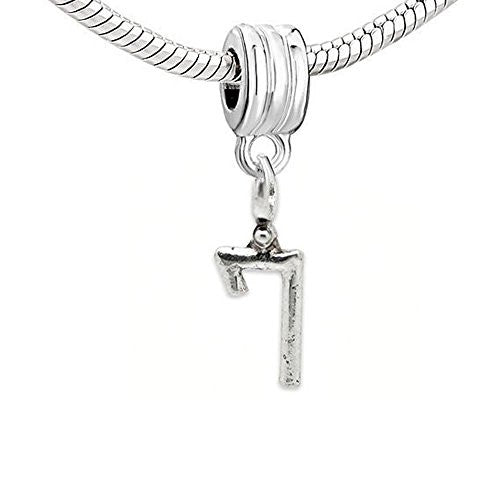 Choose From Number #7 Dangle European Bead Compatible for Most European Snake Chain Bracelet - Sexy Sparkles Fashion Jewelry