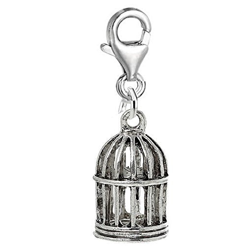 Birdcage Clip On For Bracelet Charm Pendant for European Charm Jewelry w/ Lobster Clasp - Sexy Sparkles Fashion Jewelry