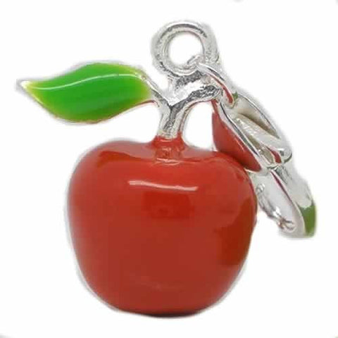 Clip on Red Apple Charm for European Jewelry w/ Lobster Clasp - Sexy Sparkles Fashion Jewelry - 5