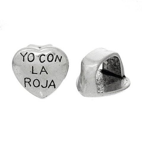 Charm Beads for Leather Bracelet/watch Bands or Wrist Bands ("Yo Con La Roja") - Sexy Sparkles Fashion Jewelry - 1