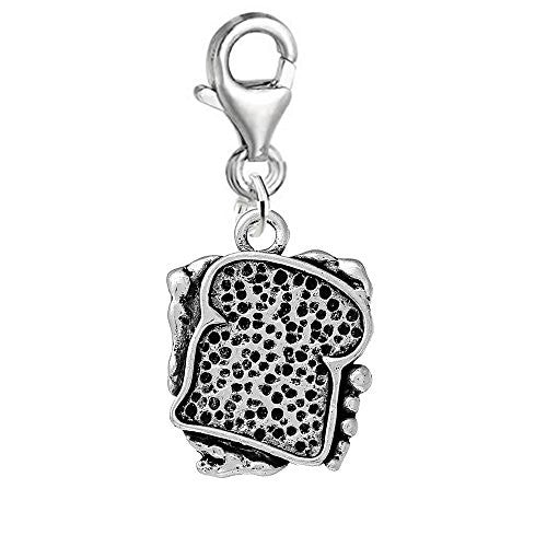 Lunch Sandwich Clip on Pendant Charm for Bracelet or Necklace - Sexy Sparkles Fashion Jewelry