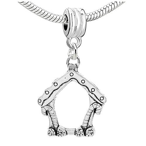 House Frame Charm Dangle Bead Compatible with European Snake Chain Bracelet - Sexy Sparkles Fashion Jewelry