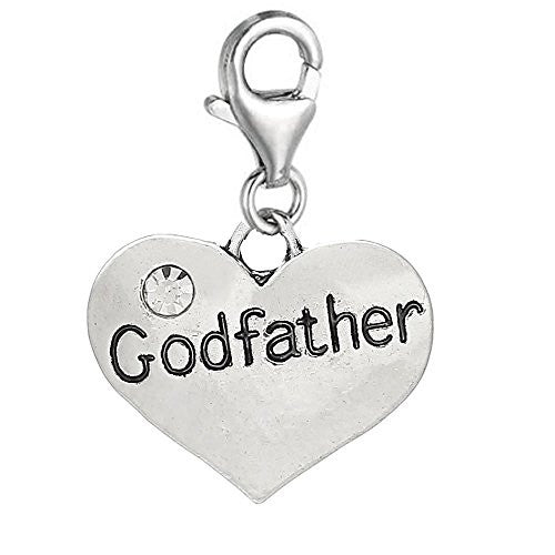 Godfather Clip on Charm for European Jewelry w/ Lobster Clasp