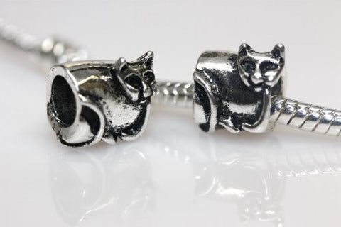 Cat Sitting Charm European Bead Compatible for Most European Snake Chain Bracelet - Sexy Sparkles Fashion Jewelry - 2