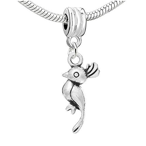 Parrot Dangle Charm Bead Compatible with European Snake Chain Bracelet