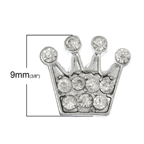 Crown Floating Charms For Glass Living Memory Lockets - Sexy Sparkles Fashion Jewelry - 2
