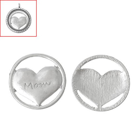 Mom Heart Floating Charms Dish Plate for Glass Locket Pendants and Floating - Sexy Sparkles Fashion Jewelry - 2