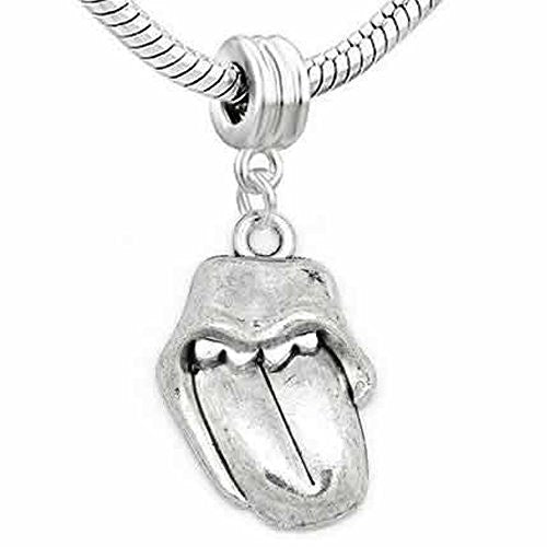 Open Mouth with Tongue Sticking Out European Bead Compatible for Most European Snake Chain Bracelet - Sexy Sparkles Fashion Jewelry - 1