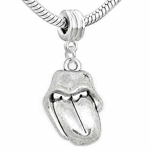 Open Mouth with Tongue Sticking Out European Bead Compatible for Most European Snake Chain Bracelet - Sexy Sparkles Fashion Jewelry - 1