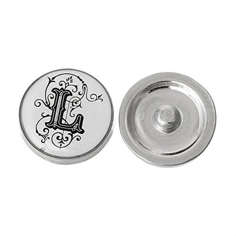 Alphabet Letter L Chunk Snap Button or Pendant Fits Snaps Chunk Bracelet - Sexy Sparkles Fashion Jewelry - 1