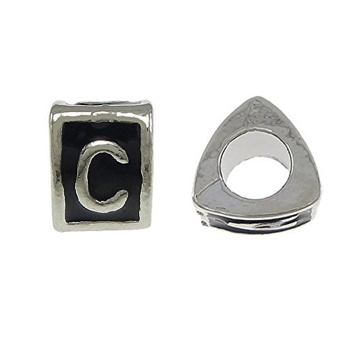 Letter  "C" Triangle Spacer European European Bead Compatible for Most European Snake Chain Charm Bracelet