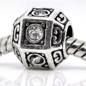 April Rhinestone Birthstone Polyhedron Bead Spacer for Snake Chain Charm Bracelet - Sexy Sparkles Fashion Jewelry - 2