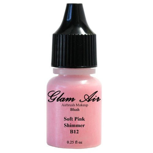 Glam Air Airbrush B12 Soft Pink Shimmer Blush Water-based Makeup 0.25 Oz - Sexy Sparkles Fashion Jewelry - 1