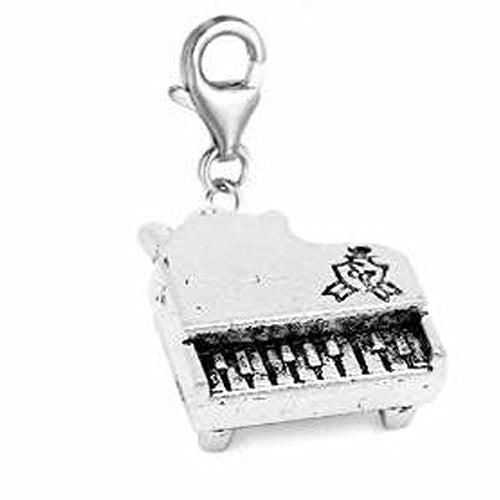 Clip on Piano Charm Pendant for European Jewelry w/ Lobster Clasp - Sexy Sparkles Fashion Jewelry