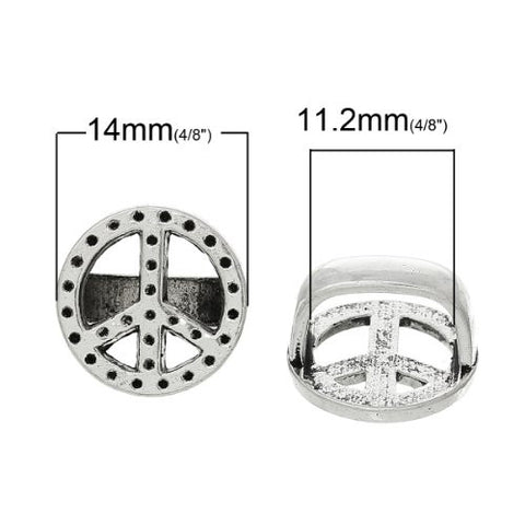 Charm Beads for Leather Bracelet/watch Bands or Wrist Bands (Peace Sign) - Sexy Sparkles Fashion Jewelry - 2
