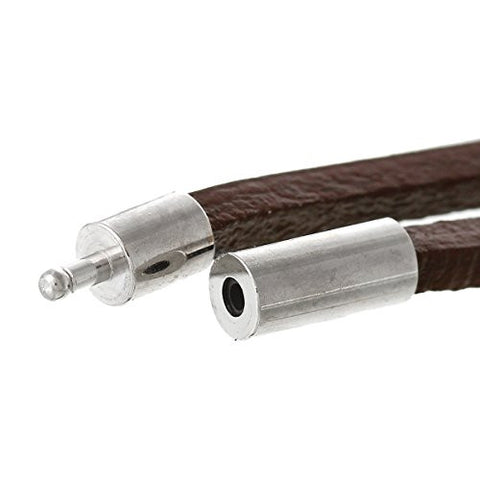 Cowhide Leather Bracelet Coffee Cord End Clasp 79cm(31 1/8") long - Sexy Sparkles Fashion Jewelry - 2
