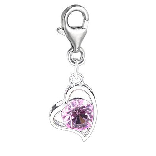 Clip on June Birthstone Charm Pendant for European Jewelry w/ Lobster Clasp - Sexy Sparkles Fashion Jewelry