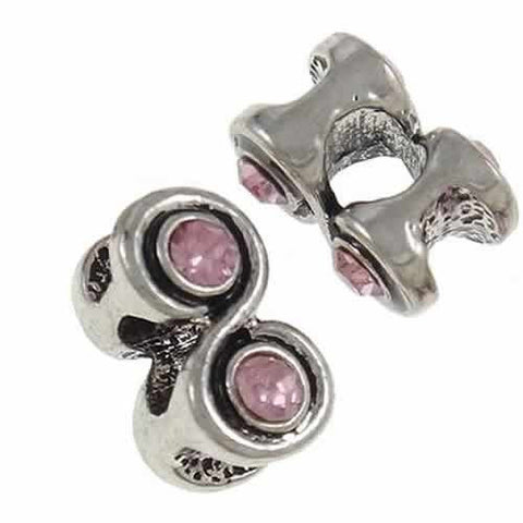 Eternity Charm with Pink Crystals Bead Spacers for Snake Chain Charm Bracelet - Sexy Sparkles Fashion Jewelry - 2