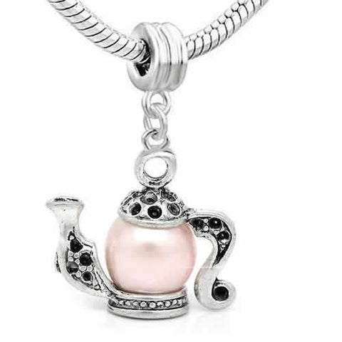 Pink Teapot European Bead Compatible for Most European Snake Chain Bracelet - Sexy Sparkles Fashion Jewelry - 2
