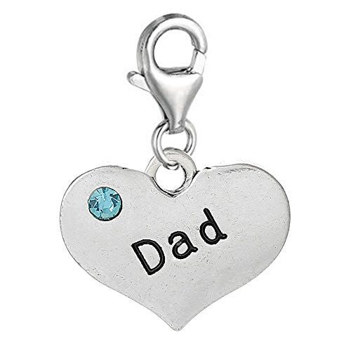 Dad Clip on for Charm Pendant Jewelry w/ Lobster Clasp