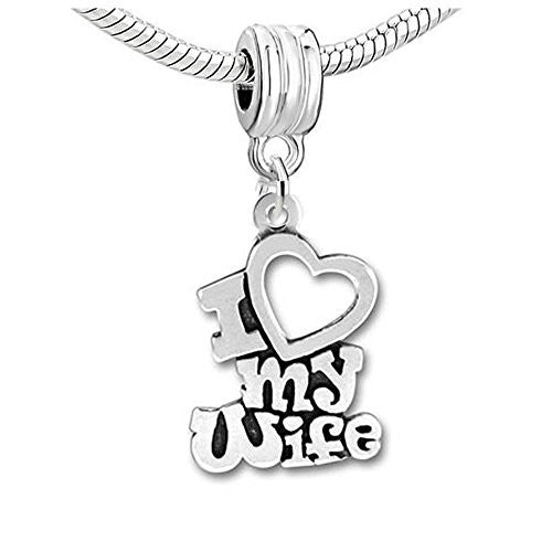 I Love My Wife Charm Dangle Bead For Snake Chain Bracelet - Sexy Sparkles Fashion Jewelry