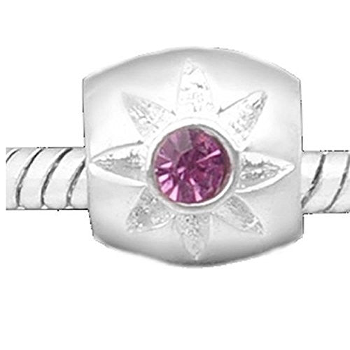 Sun Design with Pink  Crystal Rhinestone Charm European Bead Compatible for Most European Snake Chain Bracelet - Sexy Sparkles Fashion Jewelry
