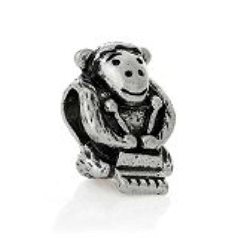 Drum Playing Monkey Bead Compatible for Most European Snake Chain Bracelet - Sexy Sparkles Fashion Jewelry - 1