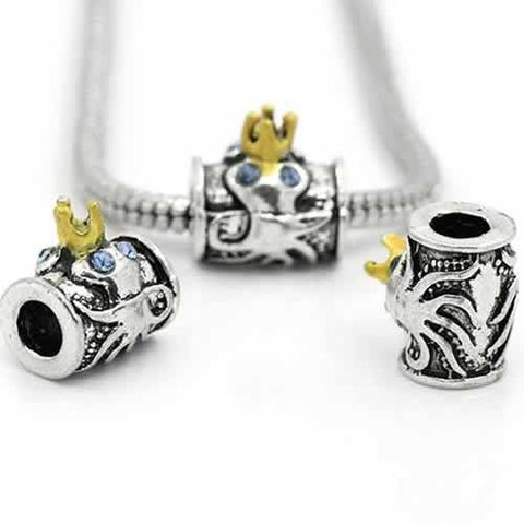 Octopus with Crown Charm European Bead Compatible for Most European Snake Chain Bracelet - Sexy Sparkles Fashion Jewelry - 2