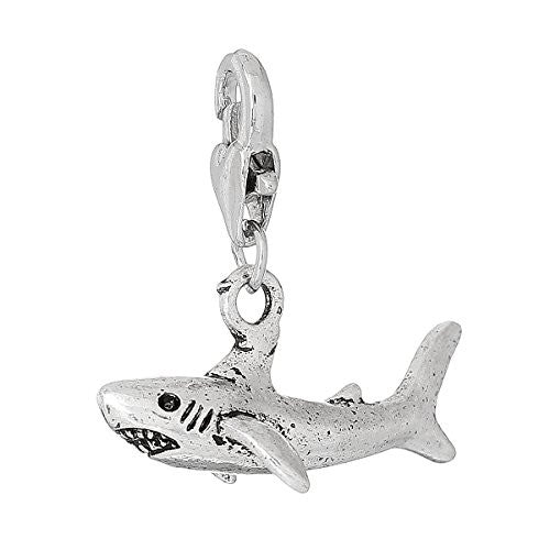 Shark Clip on for Bracelet Charm Pendant for European Charm Jewelry w/ Lobster Clasp - Sexy Sparkles Fashion Jewelry - 1