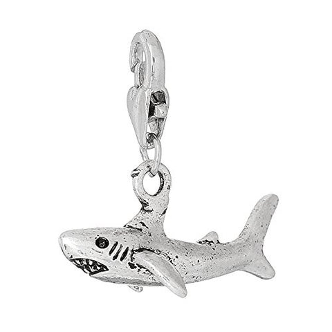 Shark Clip on for Bracelet Charm Pendant for European Charm Jewelry w/ Lobster Clasp - Sexy Sparkles Fashion Jewelry - 1