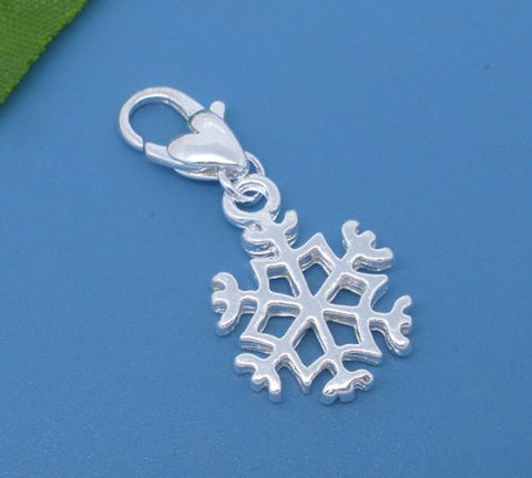 Clip on Snowflake Charm for European Jewelry w/ Lobster Clasp - Sexy Sparkles Fashion Jewelry - 2