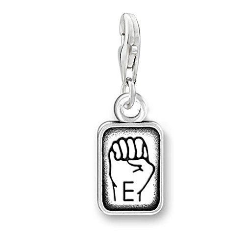 Sign Language Charm Pendant for Bracelets or Necklaces "E"