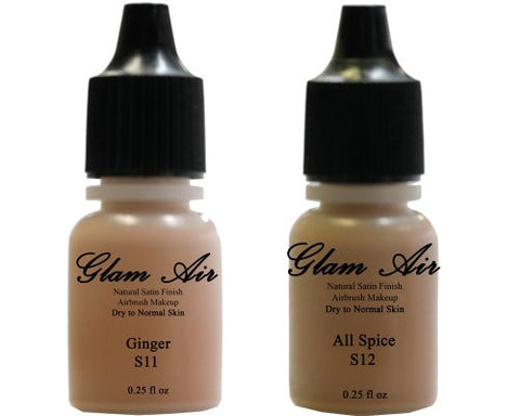 Glam Air Airbrush Water-based Foundation in Set of Two (2) Assorted Tan Satin Shades S11-S12 0.25oz - Sexy Sparkles Fashion Jewelry - 1