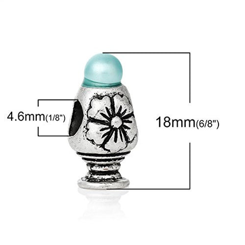 Flower with Skyblue Blue Acrylic Charm Bead - Sexy Sparkles Fashion Jewelry - 3