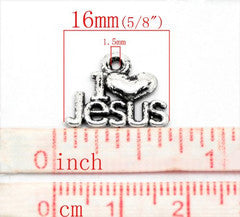 I Love Jesus Dangle Bead Spacer for Snake Chain Charm Bracelet - Sexy Sparkles Fashion Jewelry - 3
