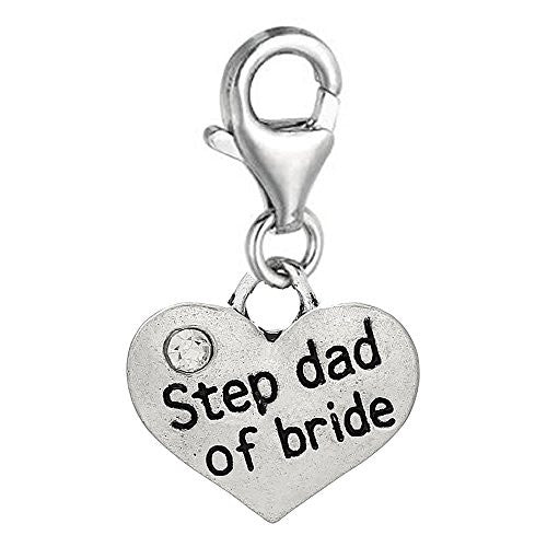 Step Dad of Groom Clip On Charm for European Jewelry w/ Lobster Clasp - Sexy Sparkles Fashion Jewelry