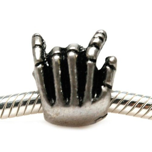 Skeleton Hand 2 Sided Charm European Bead Compatible for Most European Snake Chain Bracelet - Sexy Sparkles Fashion Jewelry - 1